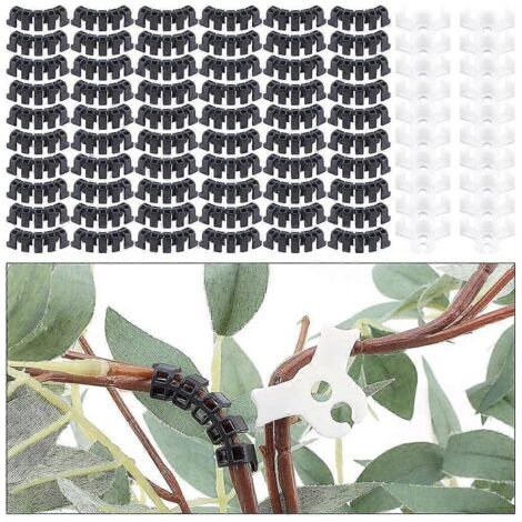 Pinces de support pour plantes grimpantes, attaches pour tiges, outils de fixation en plastique pour greffage, accessoires agricoles pour serres et jardins, anti-pliure, couleurs assorties, 120 pièces (1/5)