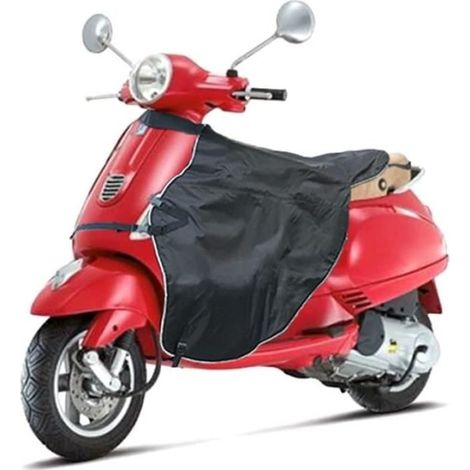 Motorrad-Roller-Beinschutz, wasserdicht, mit reflektierendem Band, winddicht, schwarz (1/4)