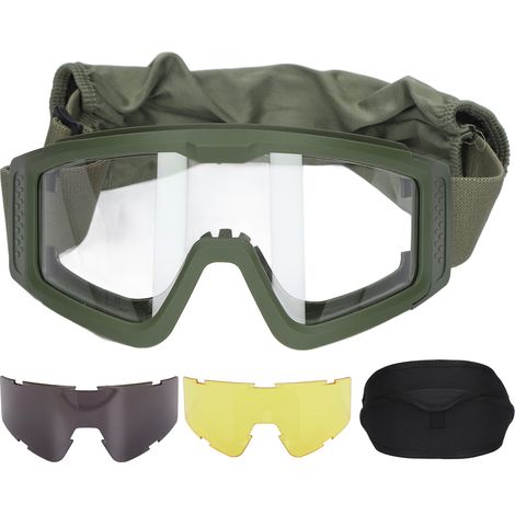 Dicke, abnehmbare, UV-schützende Outdoor-Brille für Radfahren und Camping, grüner Rahmen (1/5)