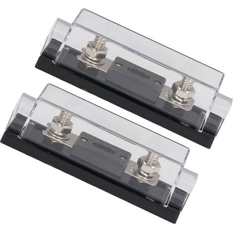 Portafusibili, 2 portafusibili da 200 A 48 V con 4 terminali e 4 guaine termorestringenti per auto, camion, camper, barca (1/5)