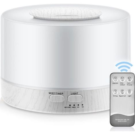 Humidificateur Ultrason - 1 Unité - Grain De Bois - Veilleuse Colorée - Aromathérapie Maison - 700 Ml