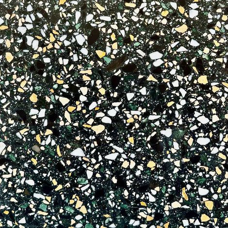 Véritable Terrazzo 12 mm - Nero Portofino - Adouci - 60x60x1,2cm