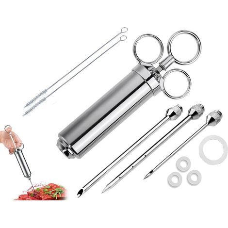 Marinierspritze, professioneller Marinadeninjektor mit 3 Fleischnadeln, 60 ml Fleischspritze (1/5)