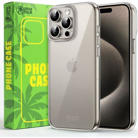 UrbanPalm Funda para iPhone 15 Pro, Silicona, Transparente (1/5)