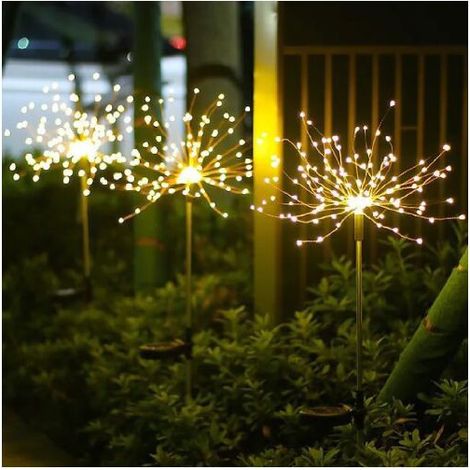 Sapin de Noel Wisdom 4845 60 cm avec panneau solaire 80 microled blanc chaud avec effets lumineux et te'le'commande pour l'inte'rieur et l'exte'rieur