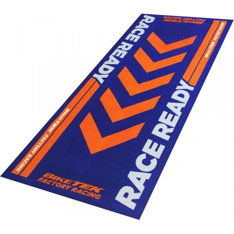 Tapis environnemental Biketek Garage Mat Race Ready bleu orange (1/2)
