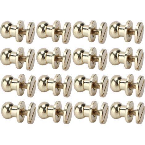 Lot de 20 rivets en laiton résistants à l'abrasion, imitation or, accessoires de quincaillerie pour bagages, pour les amateurs de loisirs créatifs (10 x 8 mm). (1/5)