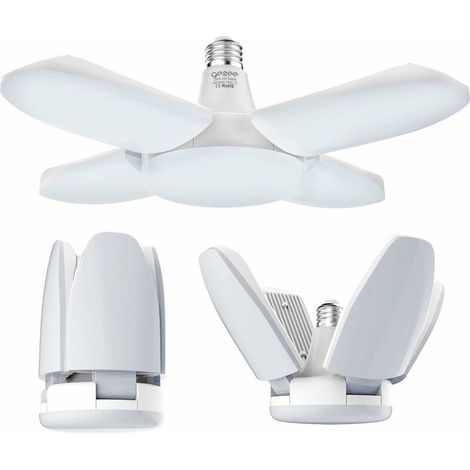 Filiyano-Luminaire LED pour garage, 60 W E27 6500 K 6000 lm, plafonnier LED pour garage, entrepôt, atelier, sous-sol, salle de sport, cuisine (1 (1/5)