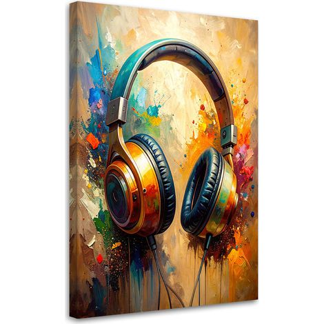 Wandbild DJ Kopfhörer Musik Abstrakt 60x90 cm (1/5)