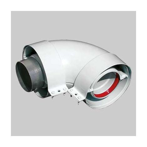 CURVA PER KIT COASSIALE A 90  °  60  100     MADE IN ITALY