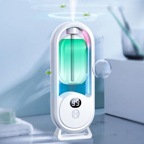 Wandmontierter Diffusor für ätherische Öle, Aromatherapie-Luftbefeuchter mit wiederaufladbarem Zeitspray, Lufterfrischer mit Digitalanzeige