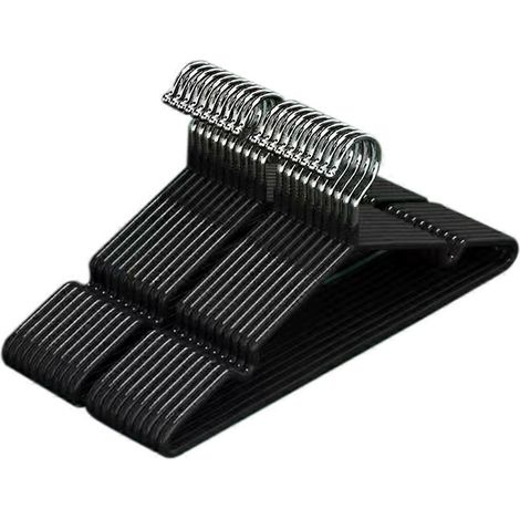 Cintres à vêtements antidérapants, noirs (1/4)