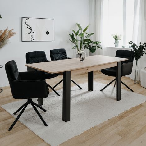 Tavolo allungabile da 4 a 6 persone in rovere e nero 150x80x75 TOLOSA (1/4)