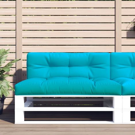 Coussin de palette turquoise 120x40x12 cm tissu (1/5)