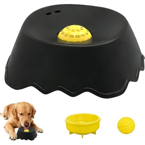 Lecknapf für Hunde, beruhigender Lecknapf, Lecknapf für langsam fressende Hunde, Leckkugel für Hunde und Katzen, schwarzer Leckball für Hunde, für Nassfutter, für Welpen, Katzen (1/5)