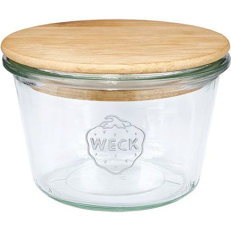 Barattolo conico dritto da 370 ml con coperchio in legno - Weck