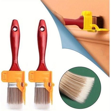 Set di 2 pennelli 2 in 1 con guide per la separazione dei colori, ideali per cornici, pareti e finestre. (1/4)