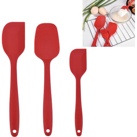 Lot de 3 spatules en silicone alimentaire, résistantes à la chaleur, antiadhésives, ustensiles de cuisine pour cuisson et pâtisserie