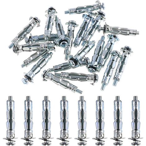 Heavy Duty Acier zingué Molly Boulon creux disque mural Ancre Vis Assortiment kit, M4x32, 30 (1/5)