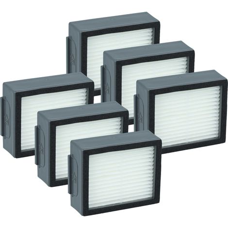 vhbw 6x filtro compatibile con iRobot Roomba i7 Plus, i7, i7+, E6, E5, E7 aspirapolvere - filtro HEPA bianco / grigio