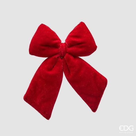 EDG Enzo De Gasperi Fiocco Natale Velluto H 20 Cm L 15 Cm Burgundy
