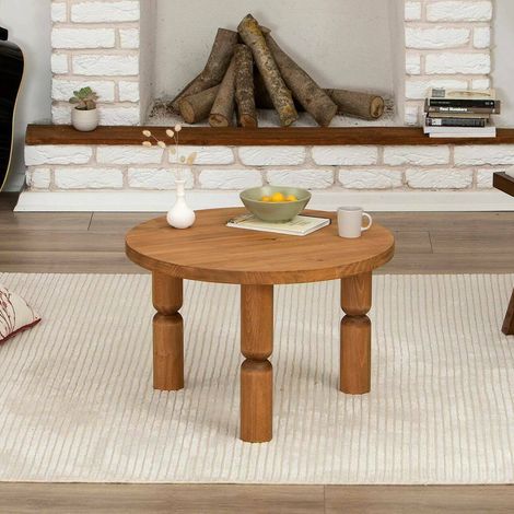 Dmora - Wohnzimmertisch Pallas, Niedriger Wohnzimmertisch, Kaffeeregal, Couchtisch für Sofa, 60x60h40 cm, Eiche, mit verstärkter Verpackung (1/5)