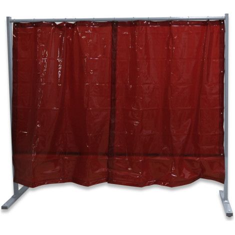 Biombo con cortina para protección contra radiciones, proyecciones de soldadura y salpicaduras KEMPER                 Rojo