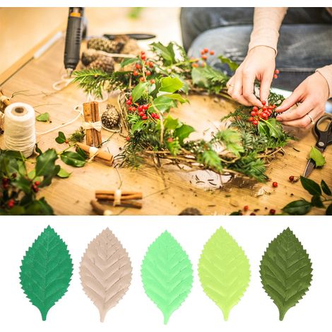 150 feuilles artificielles en ruban à monter soi-même, accessoire de décoration pour guirlandes. (1/5)
