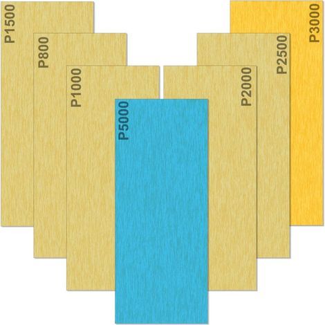 Papier de Verre 5000 3000 2500 2000 1500 1000 800 Grain Papier abrasif Humide et Sèche, Utilisé pour polir métal, bois, les voitures, 35 Papier 9 x 3,6 pouces par feuille-RAPANDA (1/5)