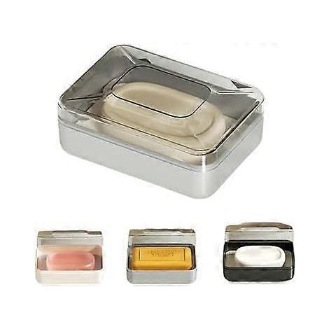 Boîte à savon 13,5 x 9,5 x 5,2 cm, porte-savon double couche avec couvercle, savon de voyage portable, porte-savon étanche et hermétique pour la maison, la salle de bain, la randonnée et les voyages. (1/5)