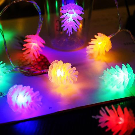 Guirlande Lumineuse LED - 20 Ampoules - Alimentation Piles AA - Pour Intérieur Extérieur - Décoration Fêtes Mariage Noël - Blanc (1/5)