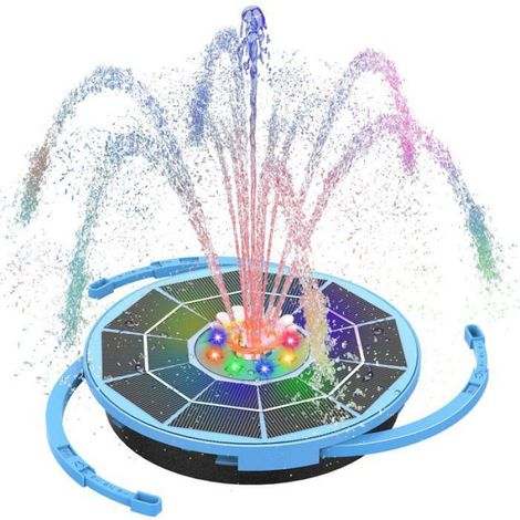 Fontaine Solaire Exterieure de Jardin avec 3000mAh,Pompe de Fontaine Flottante 3,5 W avec Divers Effets de Pulvérisation,Pompe (1/5)