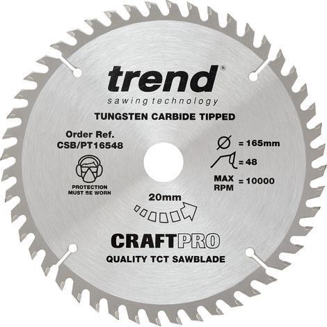 Trend CSB/PT16548 Plunge Saw Blade 165mm x 48 teeth x 20mm (1/5)