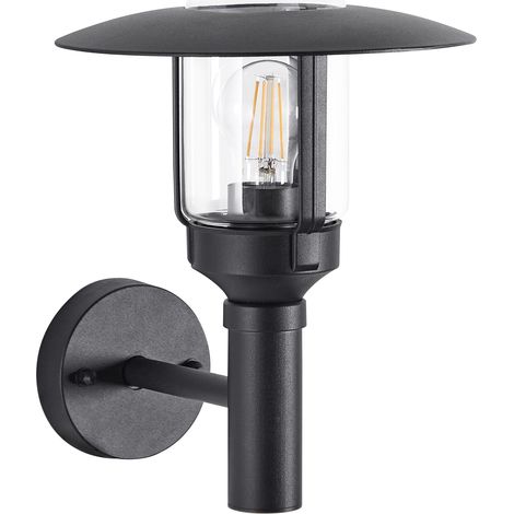 Lampada da parete moderna per esterni Lampada a stelo in metallo alluminio vetro nero opaco Tizu (1/5)