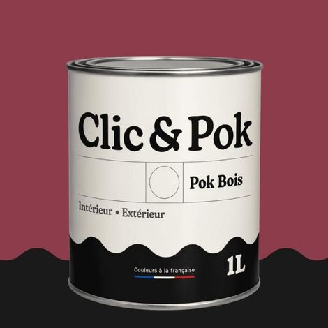 Peinture Bois Extérieur – POK BOIS - 1L - RAL 4002 - Violet rouge- Résistante aux intempéries - Ne s'écaille pas