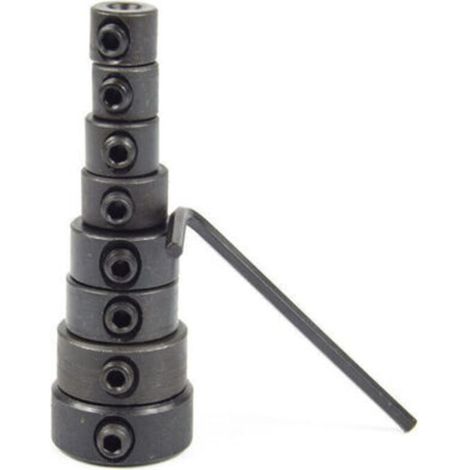 Ahlsen Colliers Limitation Forage, Foret Butée Profondeur,8 Pieces Positionneur Anneau Profondeur, Réglable Butée Foret Butées Profondeur Forage Colliers D'Arrêt de Profondeur avec Clé Hexagonale 3-16 (1/5)