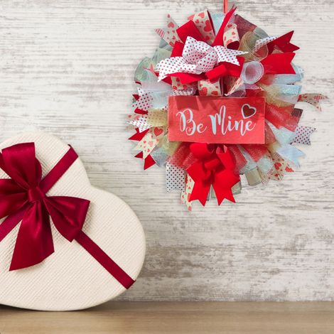 Guirlande De Porte - Couronne Décorative Pour La Saint-Valentin - Pour Intérieur Et Extérieur - Diamètre 38 Cm - 1 Pièce (1/5)