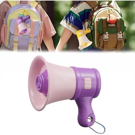 Mini mégaphone porte-clés - enceinte compacte et amusante avec chaînette - cadeau pour enfants de 3 à 8 ans - décoration à suspendre (1/5)