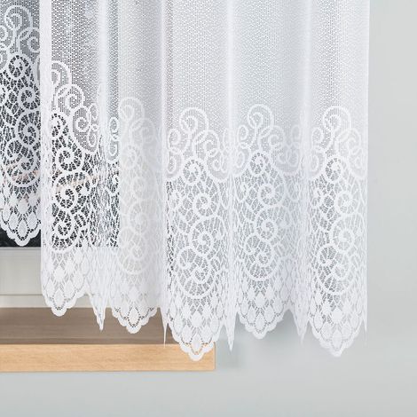 Rideau jacquard prêt à poser Violetta 400 x 160 cm blanc (1/5)