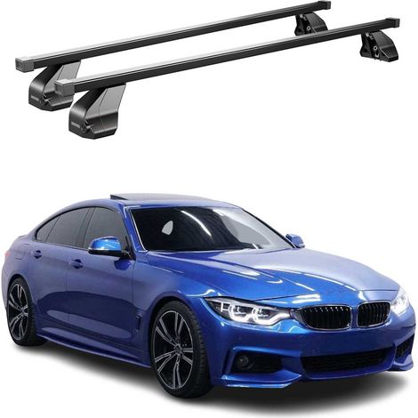 OMAC Dachträger Querträger Stahl für BMW 4er F36 Gran Coupé 2014-2021 – Abschließbar – City-Crash-getestet – DIN 75302:2019 – ISO/PAS 11154:2006 – Max. 75 kg Schwarz (1/5)