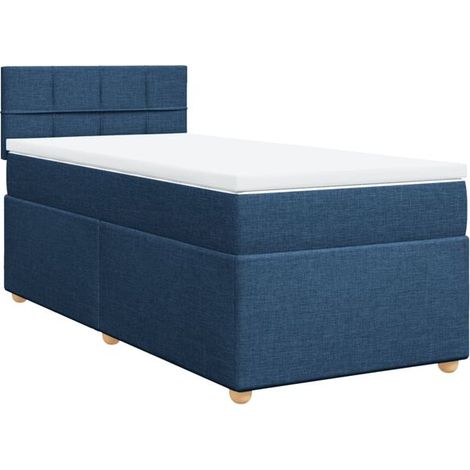 Cadre de lit en tissu, matelas inclus, bleu, 80 x 200 cm (1/5)