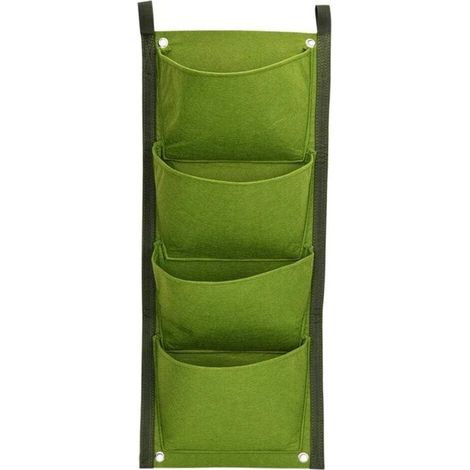 Sac à Plantes Mural, 4 Poches Sacs de Plantation Murale, Sac de Plantation Vertical, Poche Mur Vegetal, Jardin Vertical Exterieur pour Balcon, Extérieur, Jardin, Cour (1/5)