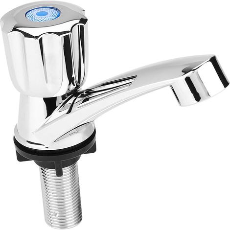 Robinet simple en plastique ABS d'eau froide pour lavabo de salle de bain, accessoires d'évier de cuisine (obturateur G1/2) (1/5)