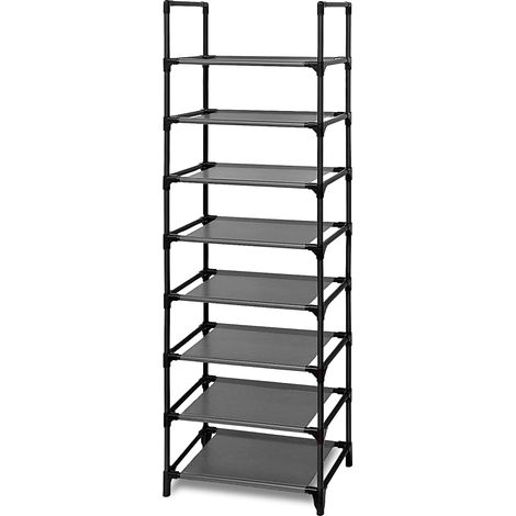 Etagere Chaussure, 8 Niveaux, (46 X 27 X 141 cm), étagère à Chaussures Haute et étroite, Plastique, Verticale, Show Rack (8 Niveaux) (1/5)