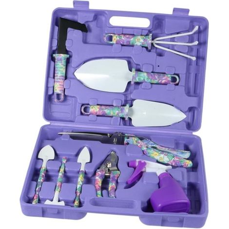 Ensemble De 10 Pièces Trousse à Outils De Jardin Outils De Jardinage pour Le Jardinage Outils pour Plantes en Pot Mallette De Rangement pour Outils De Jardin Impression Suite-Crezuo