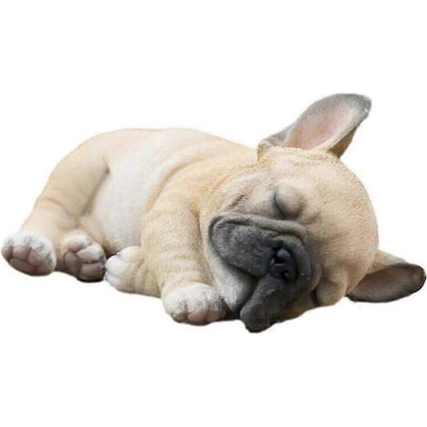 Sculpture de bouledogue français, ornement, statuette de chien, figurine, décoration de jardin extérieur, cadeau - Chien couché (1/5)