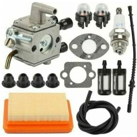 Carburateur compatible Stihl FS120 FS200 FS250 FS300 FS350 FR350 FR45 – Métal – Accessoires inclus : filtre à air, filtres à carburant (1/4)
