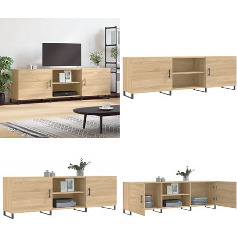 TV-Schrank Sonoma-Eiche 150x30x50 cm Holzwerkstoff - TV-Schrank - Holzschreibtisch - Regal - Wohnzimmermöbel - Eichefarben - Home & Living (1/5)