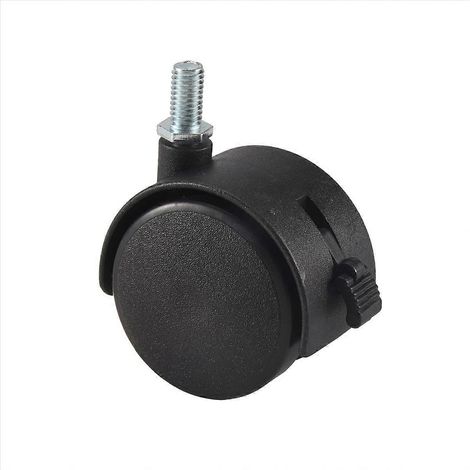 Roulette pivotante avec frein pour meuble, tige filetée M8, roue 50 mm (2 pouces), diamètre 5 cm, noir, paire de 2, charge lourde, usage domestique et atelier, fixation par vis, mobile et stable. (1/5)