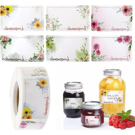 Etichette autoadesive per marmellata, ideali per barattoli e bottiglie - Perfette per marmellate fatte in casa, spezie e regali.